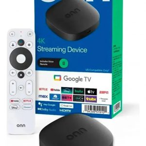 Onn 4k Tv Box Conversor Smart Tv UHD Streaming Device 2° Gen 4k Control Remoto Color Negro